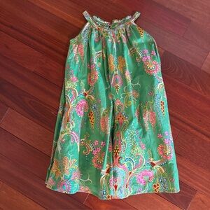 Dewdrops Couture By Daphne Dress SZ 8 Summer Sleeveless Fully Lined Green Pink